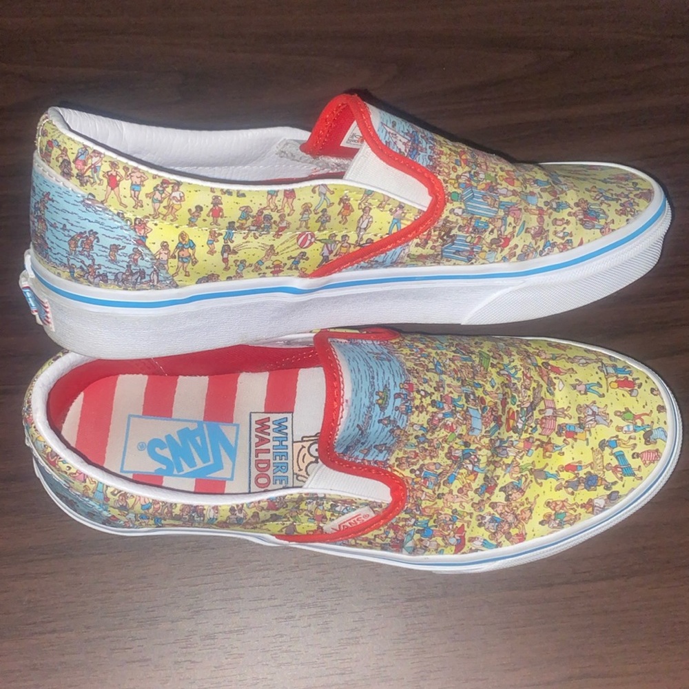 VANS x Where's Waldo? Slip-On Shoes Men’s Size 8 Women’s Size 9.5 Unisex Classic